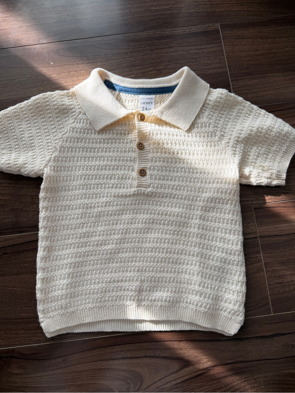 Carter's Cream Knit Polo Top